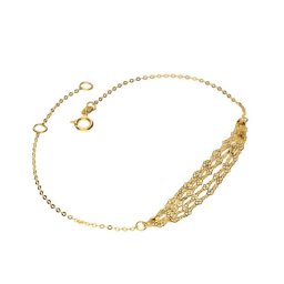 14K arany karkötő, egyedi, többsoros dísszel