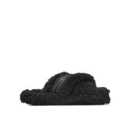 Tommy Hilfiger Papucs Sherpa Fur Home Straps FW0FW06576 Fekete