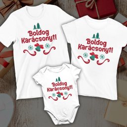 Boldog karácsonyt családi ruha szett