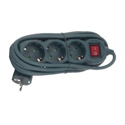 GAO Asztali elosztó 3-as kapcsolóval, 5m, 3x1.5, zöld 250V, 16A, 5.0m, H05VV-F 3x1.5 mm², IP20