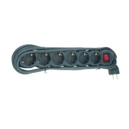 GAO Asztali elosztó 6-os kapcsolóval, 3m, 3x1.5, zöld 250V, 10A, 3.0m, H05VV-F 3x1.5mm² , IP20