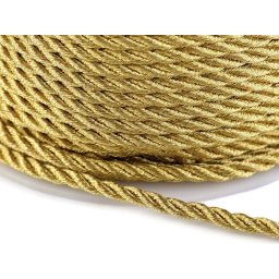 Sodrott zsinór lurexszel, arany színű, Ø2,5mm, 20m, 510495