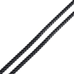 Sűrű láncszemes nemesacél nyaklánc (55 cm - 3 mm) - Fekete