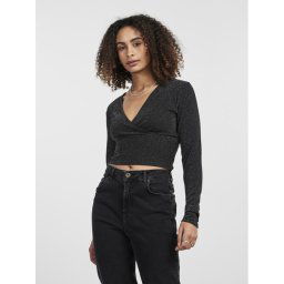 Pieces Blúz Lina 17129943 Fekete Slim Fit