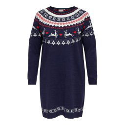 ONLY Carmakoma Kötött ruha Snow 15273633 Sötétkék Regular Fit