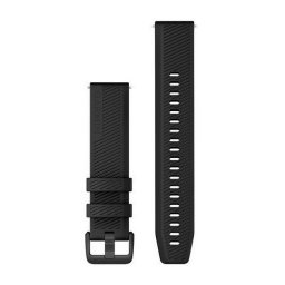 Garmin Óraszíj 20 mm fekete szilikon, fekete rozsdamentes csat (Quick Release) Approach S40