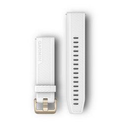 Garmin Óraszíj 20 mm fehér szilikon, világos arany csat (Quick Release) Approach S40