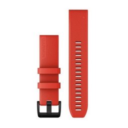 Garmin Óraszíj 22 mm lézer vörös szilikon, fekete rozsdamentes csat (QuickFit) Approach S62