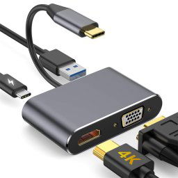 USB-C - HDMI / VGA / USB 3.0 / USB-C adapter átalakitó