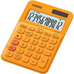 Számológép, asztali, 12 számjegy, CASIO, \MS 20 UC\, narancssárga