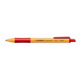 STABILO Golyóstoll, 0,5 mm, nyomógombos, STABILO "Pointball", piros