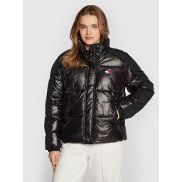Tommy Jeans Pehelykabát Tonal Badge DW0DW14295 Fekete Regular Fit