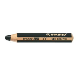 STABILO Színes ceruza, kerek, vastag, STABILO "Woody 3 in 1", fekete