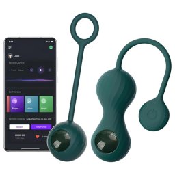 Magic Motion Crystal Duo - App-vezérelt vibrációs gésagolyó (zöld)