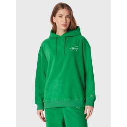 Tommy Jeans Polár kabát Signature DW0DW14358 Zöld Oversize