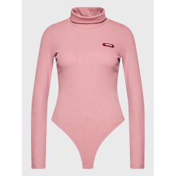 PROSTO. Body KLASYK Necky 2121 Rózsaszín Slim Fit