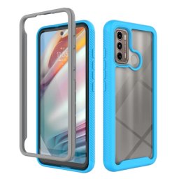 DUAL-HALF Kétoldalas burkolat Motorola Moto G60-hoz világoskék