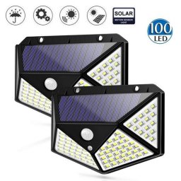 Napelemes kültéri 100 LED SMD lámpa mozgássérzékelővel