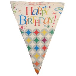Zászló fűzér, happy birthday, csillag mintás