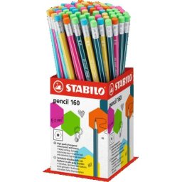 Grafitceruza display STABILO Pencil 160 2B hatszögletű radíros 72 db-os