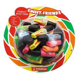 Szövegkiemelő STABILO Boss Mini Sweet Friends 50 db-os display