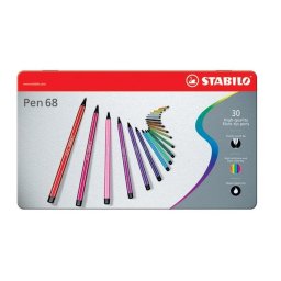 Filctoll STABILO Pen 68 30db-os készlet fém dobozban