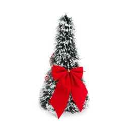 Karácsonyi, asztali műfenyő 2 piros masnival – 26 cm
