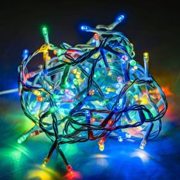 Vezérlős LED fényfüzér fehér kábeles - multi színekben 6 m, 120 LED