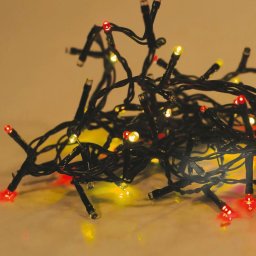 Napszínes fényfüzér, zöld kábel, három színű, 240 LED, 19,2 méter