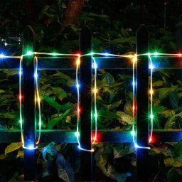 Napelemes fényfüzér színes 100 LED – 10m