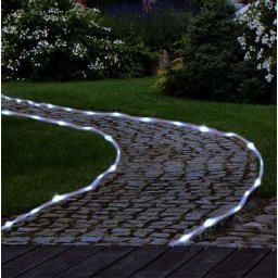 Napelemes fényfüzér hideg fehér 100 LED – 10m