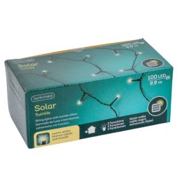Napelemes 100 LED-es fényfűzér, meleg fehér - 9,9 m