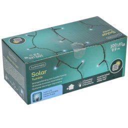 Napelemes 100 LED-es fényfűzér, hideg fehér - 9,9 m