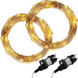 Micro LED tündérfény meleg fehér 20 m (200 LED), 2 szett