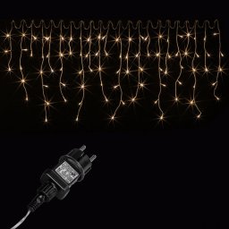 LED-es jégcsap fényfüggöny meleg fehér 15m (600 LED)