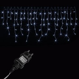 LED-es jégcsap fényfüggöny hideg fehér 15m (600 LED)