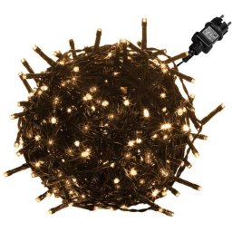 LED-es fényfüzér meleg fehér 60m (600 LED), zöld kábel