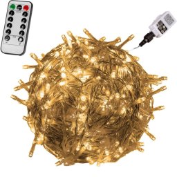 LED-es fényfüzér meleg fehér 20m (200 LED) – távirányítóval