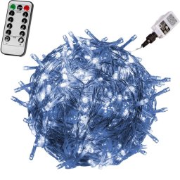 LED-es fényfüzér hideg fehér 20m (200 LED) – távirányítóval