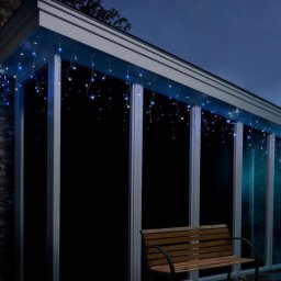 LED jégcsap fényfüggöny, hideg fehér, kék 20m (490 LED)