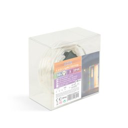LED fénykábel – 50 LED – 5 méter – színes – 3 x AA – IP44
