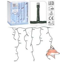 LED fényfüzér, hideg fehér, 6 méter, beltéri / kültéri, 180 LED