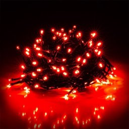 LED fényfüzér, 21 méter, 300 LED, kültéri / beltéri - piros