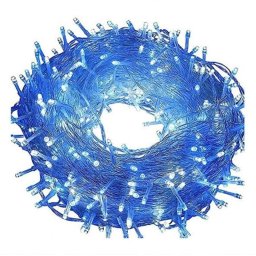LED fényfüzér, 21 méter, 300 LED, kültéri / beltéri - kék