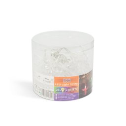 LED fényfüzér – virágos – 20 LED – 2,85 méter – színes – 2 x AA