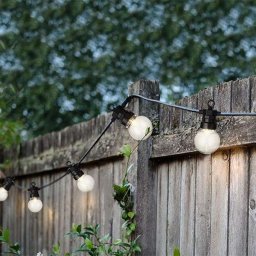 Kültéri LED gömb fényfüzér égősor – 9,5 m – 20 izzó – meleg fehér