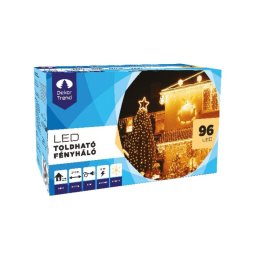 Kültéri LED fényháló, Meleg fehér, 2 x 1 méter, 96 LED