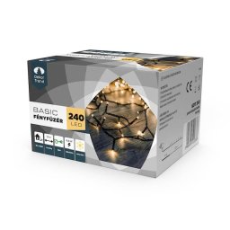 Kültéri LED Fényfüzér 240 db meleg fehér LED-del - 12 méter