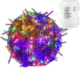 Kültéri LED elemes fényfüzér – 10m – 100 LED, színe