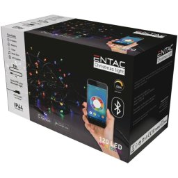 Karácsonyi IP44 fényfüzér 120 LED, többszínű (RGB), 9 m, mobilról vezérelhető, 8 program